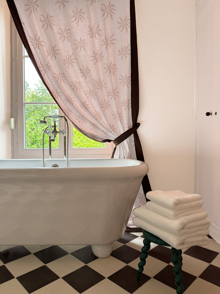 'Dot Frisée' Linen Fabric by Clare V. - Cream Bisque