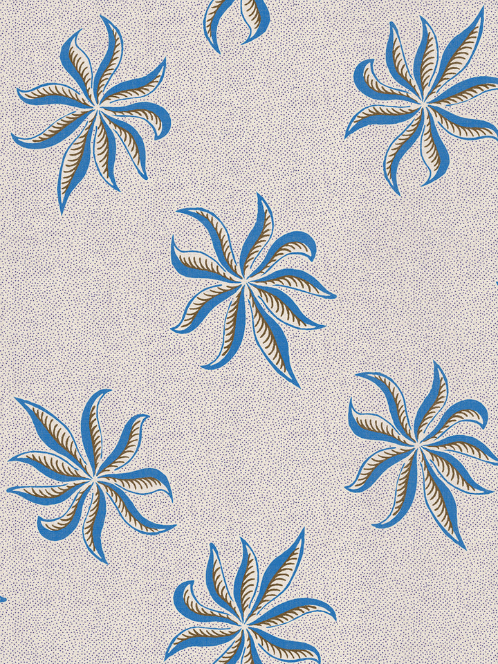 'Dot Frisée' Linen Fabric by Clare V. - Cyan Parchment