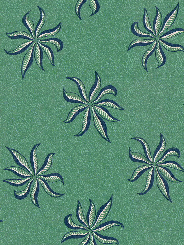 'Dot Frisée' Linen Fabric by Clare V. - Evergreen Navy