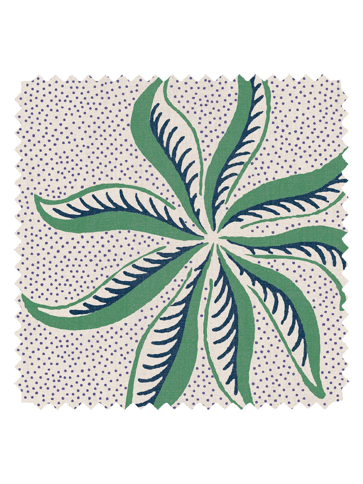 'Dot Frisée' Linen Fabric by Clare V. - Fern Parchment