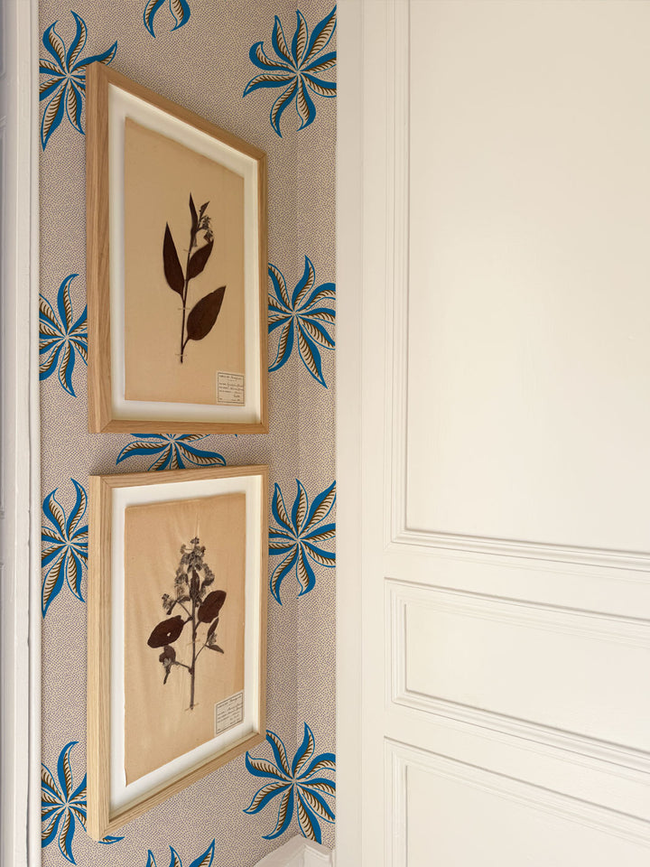 'Dot Frisée' Wallpaper by Clare V. - Cyan Parchment