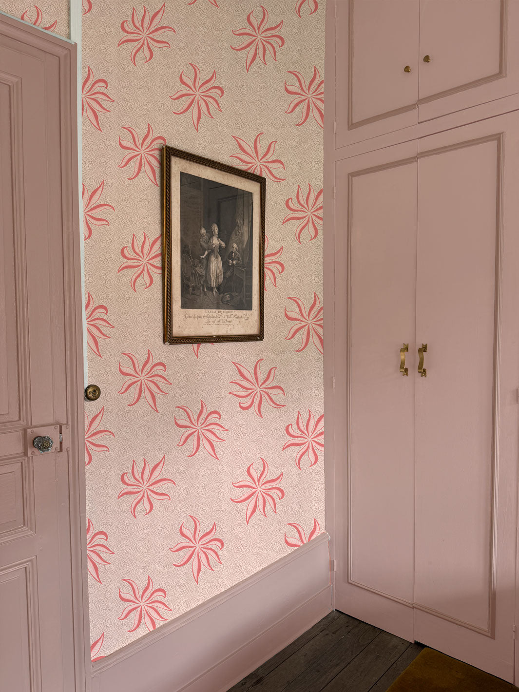 'Dot Frisée' Wallpaper by Clare V. - Pink Petal