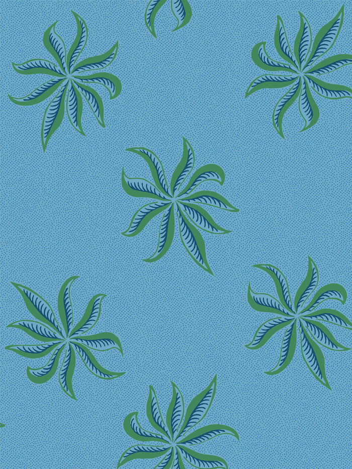 'Dot Frisée' Wallpaper by Clare V. - Azure Green