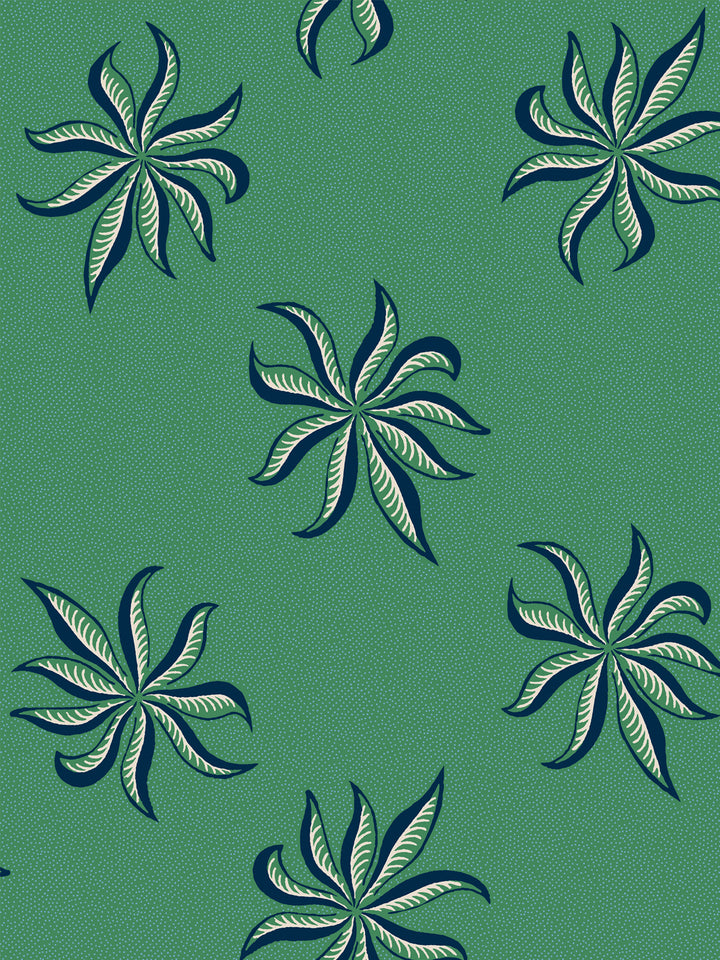 'Dot Frisée' Wallpaper by Clare V. - Evergreen Navy