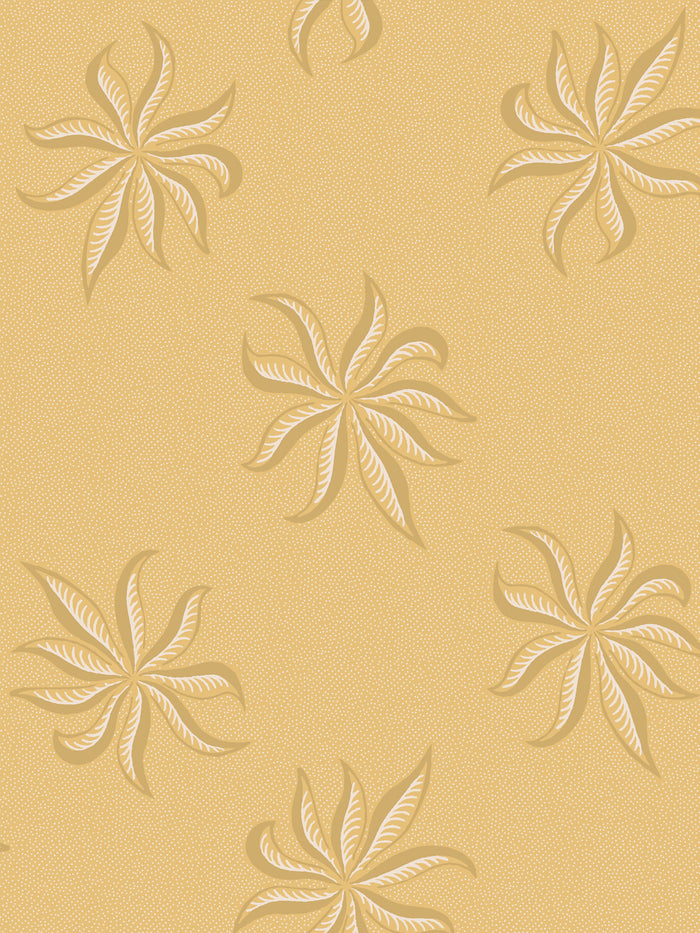 'Dot Frisée' Wallpaper by Clare V. - Gold Buttercream