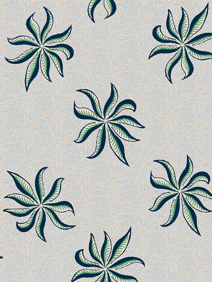 'Dot Frisée' Wallpaper by Clare V. - Navy Green