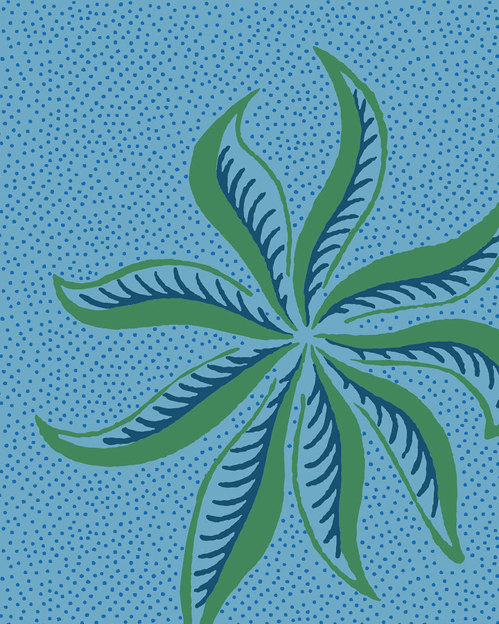 'Dot Frisée' Wallpaper by Clare V. - Azure Green