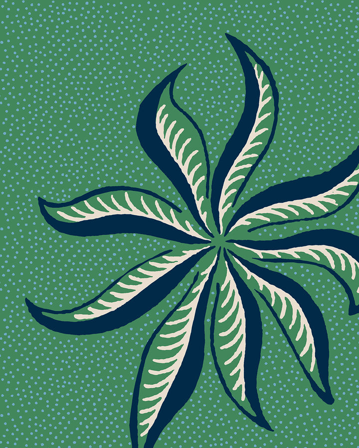 'Dot Frisée' Wallpaper by Clare V. - Evergreen Navy