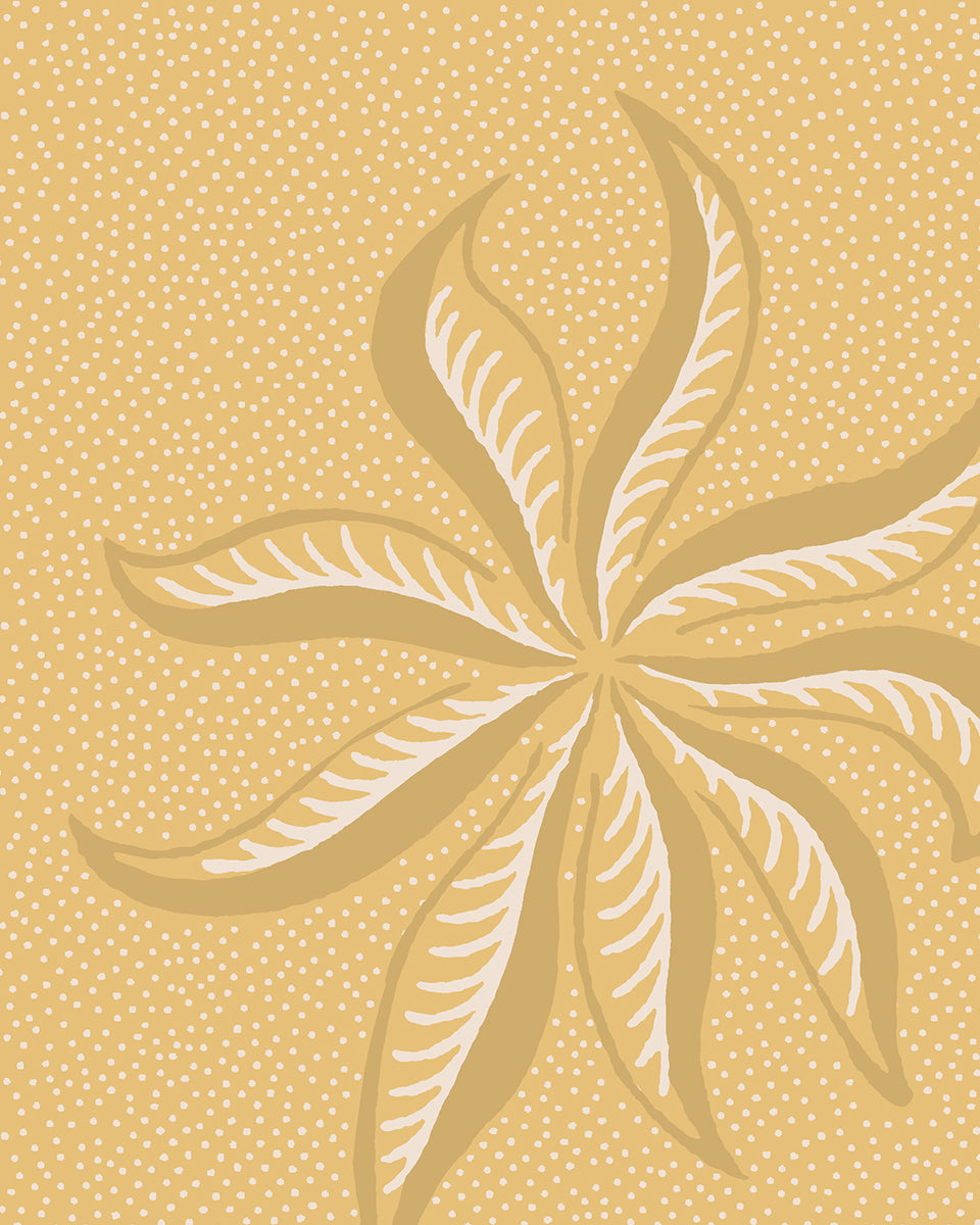 'Dot Frisée' Wallpaper by Clare V. - Gold Buttercream
