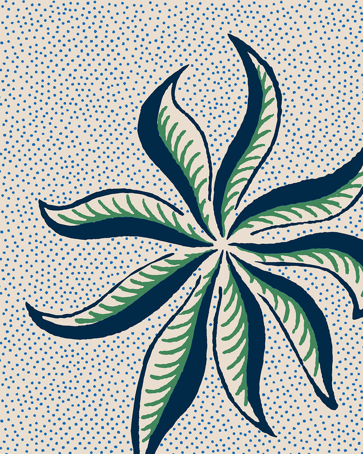 'Dot Frisée' Wallpaper by Clare V. - Navy Green