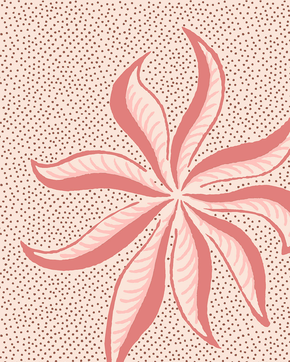 'Dot Frisée' Wallpaper by Clare V. - Pink Petal