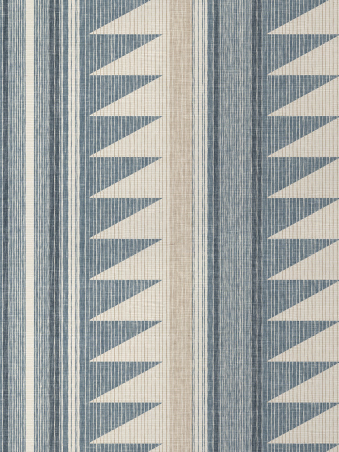 'Edwin Stripe' Grasscloth Wallpaper by Nathan Turner - Blue Taupe