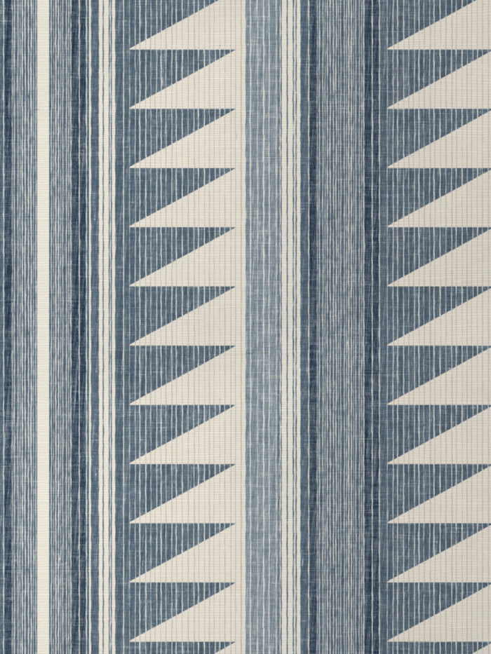 'Edwin Stripe' Grasscloth Wallpaper by Nathan Turner - Blue