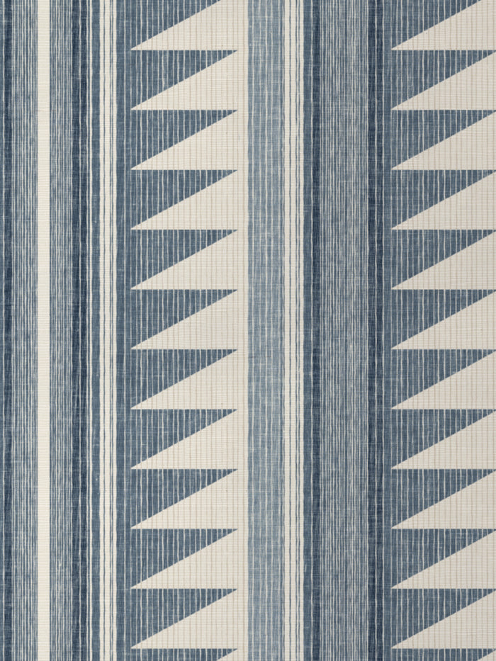 'Edwin Stripe' Grasscloth Wallpaper by Nathan Turner - Blue