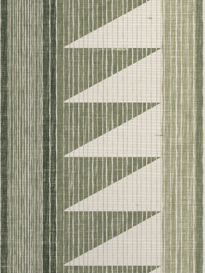 'Edwin Stripe' Grasscloth Wallpaper by Nathan Turner - Green