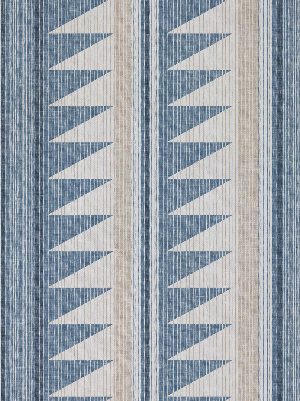 edwin stripe linen fabric by nathan turner blue taupe