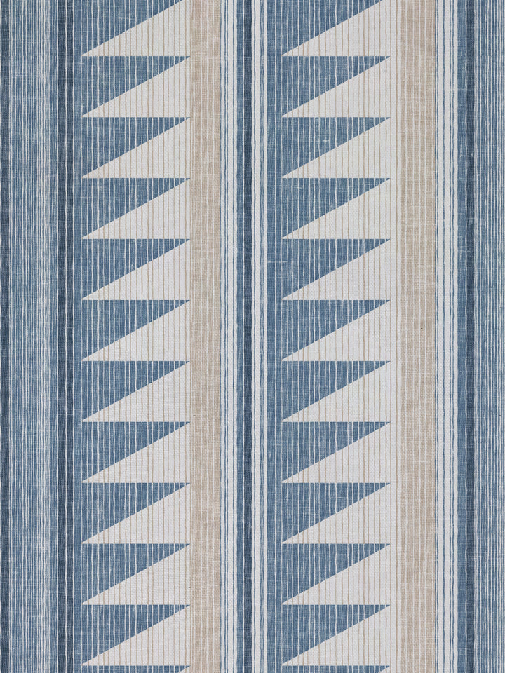 edwin stripe linen fabric by nathan turner blue taupe