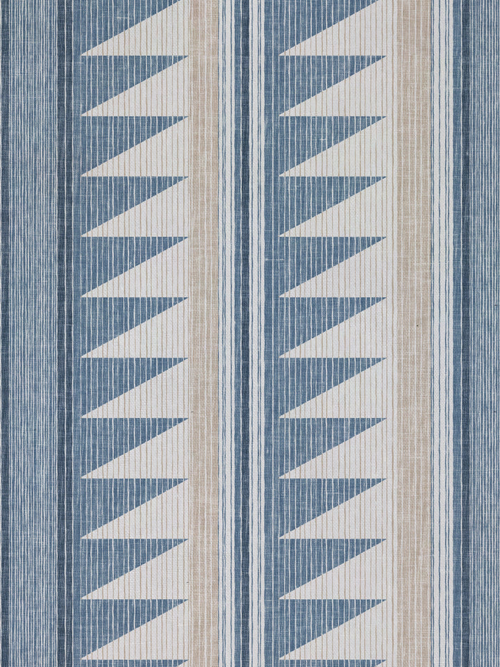 edwin stripe linen fabric by nathan turner blue taupe