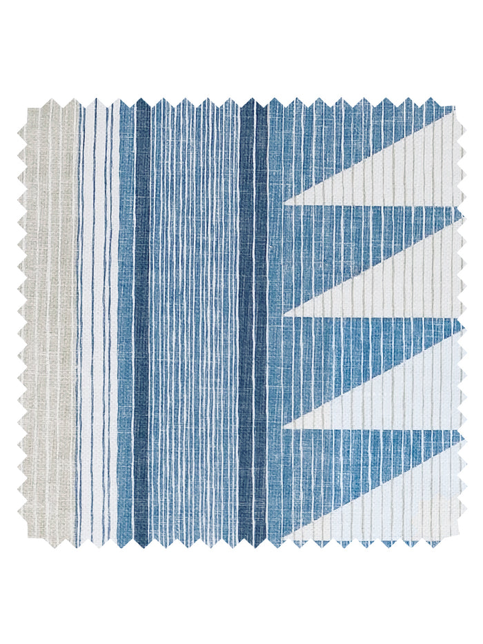 Edwin Stripe' Linen Fabric by Nathan Turner - Blue Taupe