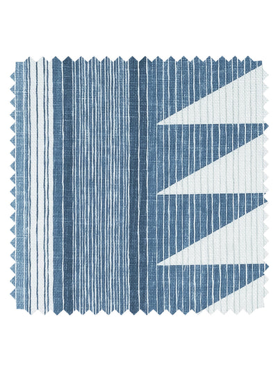 'Edwin Stripe' Linen Fabric by Nathan Turner - Blue