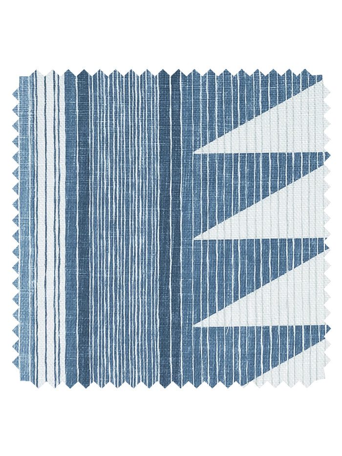 Edwin Stripe' Linen Fabric by Nathan Turner - Blue
