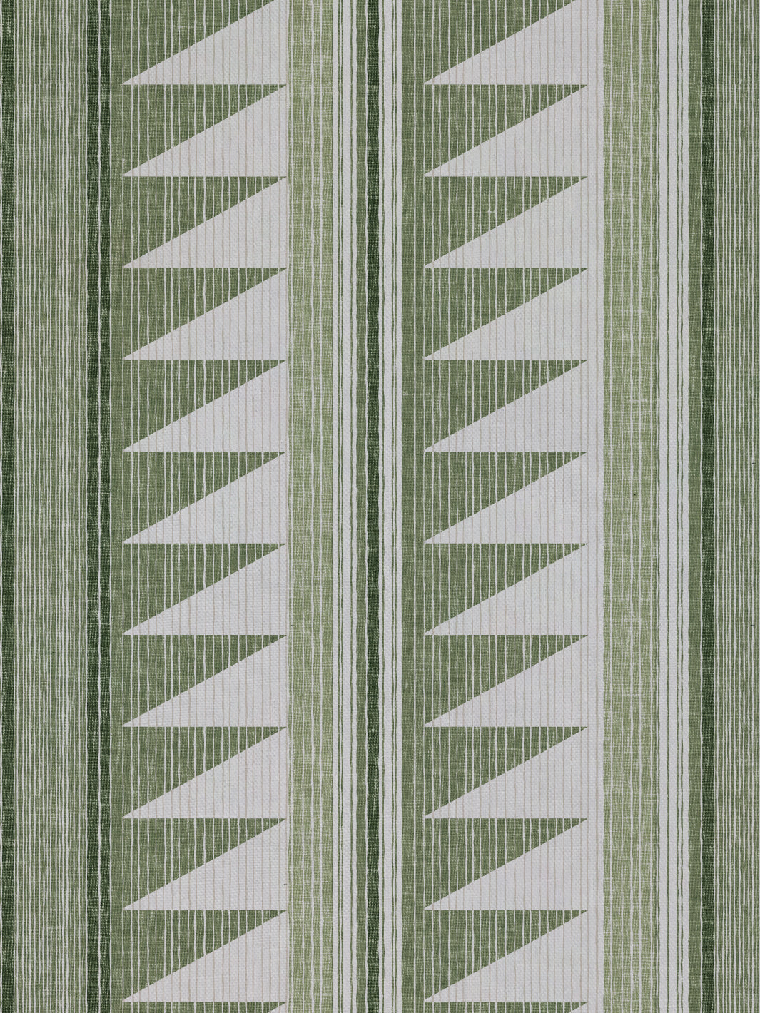 'Edwin Stripe' Linen Fabric by Nathan Turner - Green