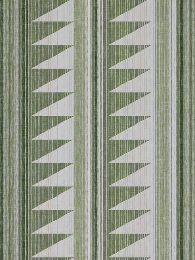 'Edwin Stripe' Linen Fabric by Nathan Turner - Green