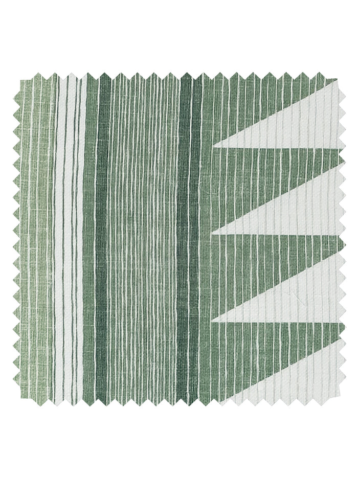 Edwin Stripe' Linen Fabric by Nathan Turner - Green