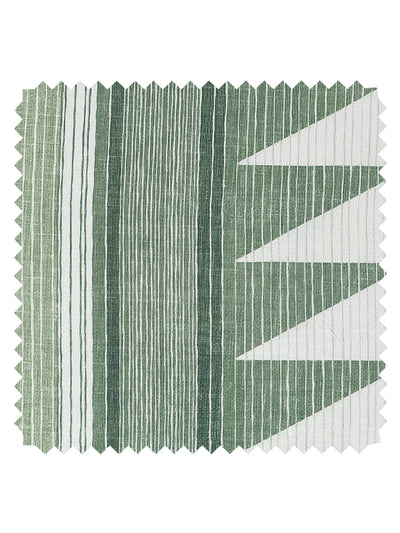 'Edwin Stripe' Linen Fabric by Nathan Turner - Green