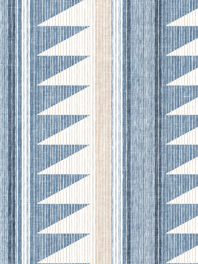 'Edwin Stripe' Wallpaper by Nathan Turner - Blue Taupe