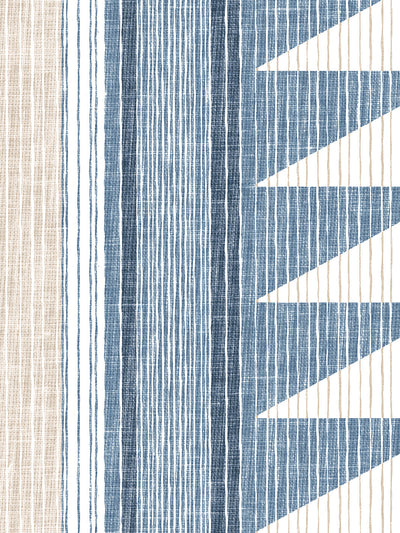 'Edwin Stripe' Wallpaper by Nathan Turner - Blue Taupe