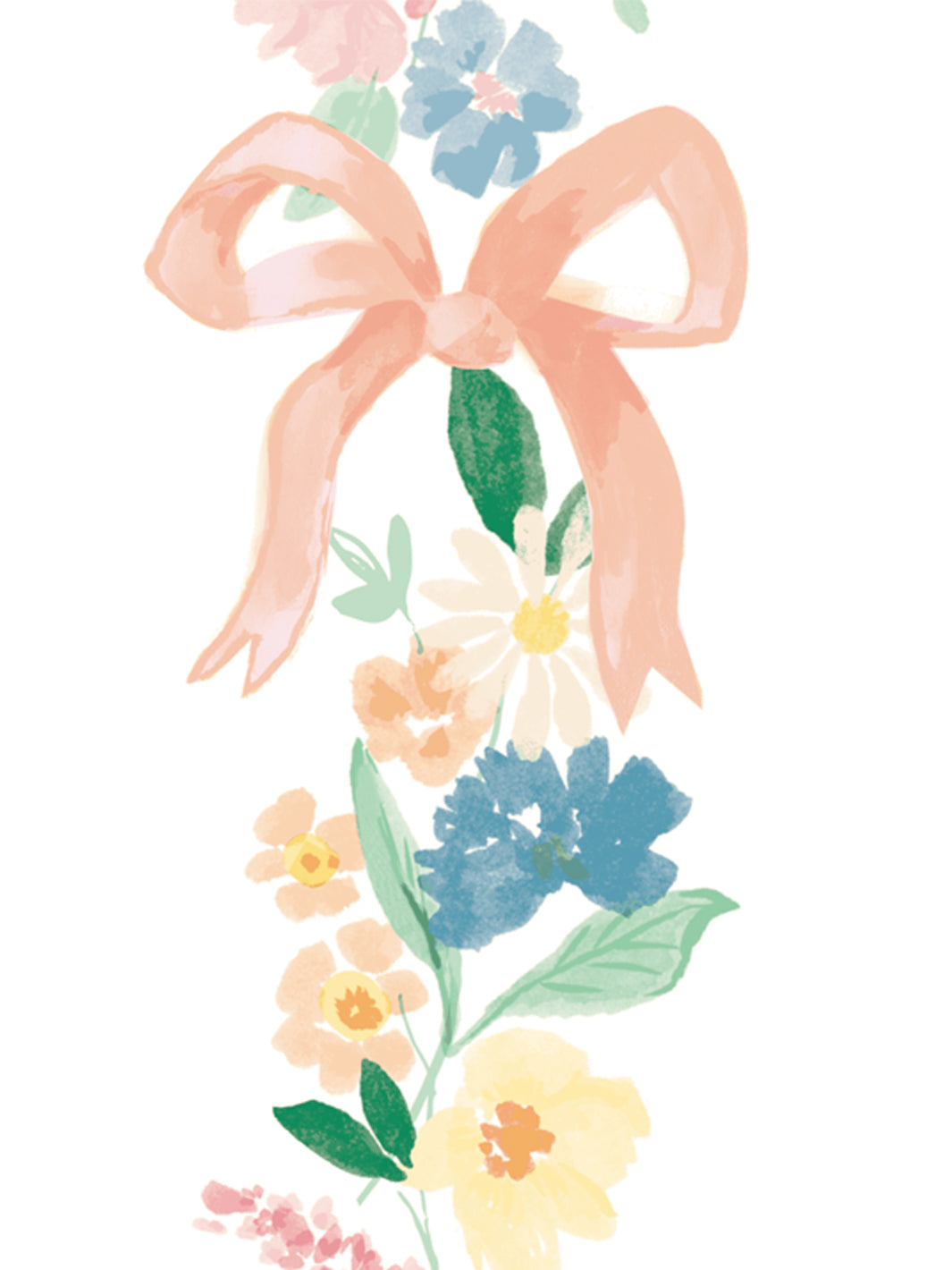 'Elegant Floral Stripe' Wallpaper by Meri Meri - White