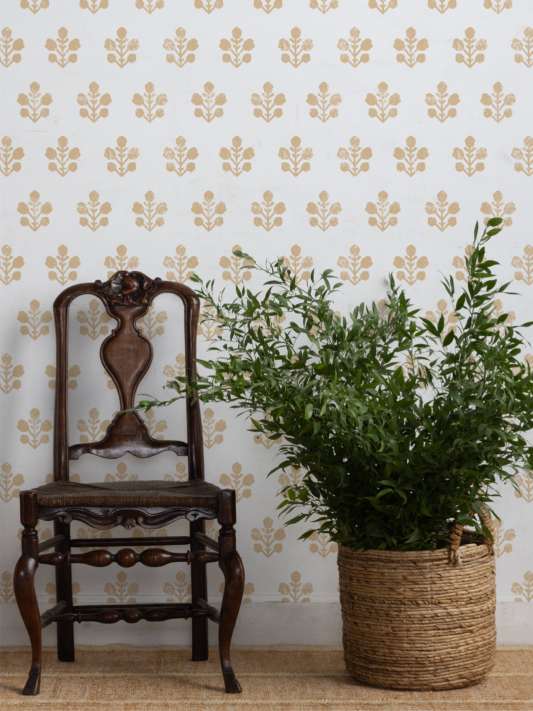 'Ensley Large (White Ground)' Wallpaper by Sugar Paper - Honeycomb