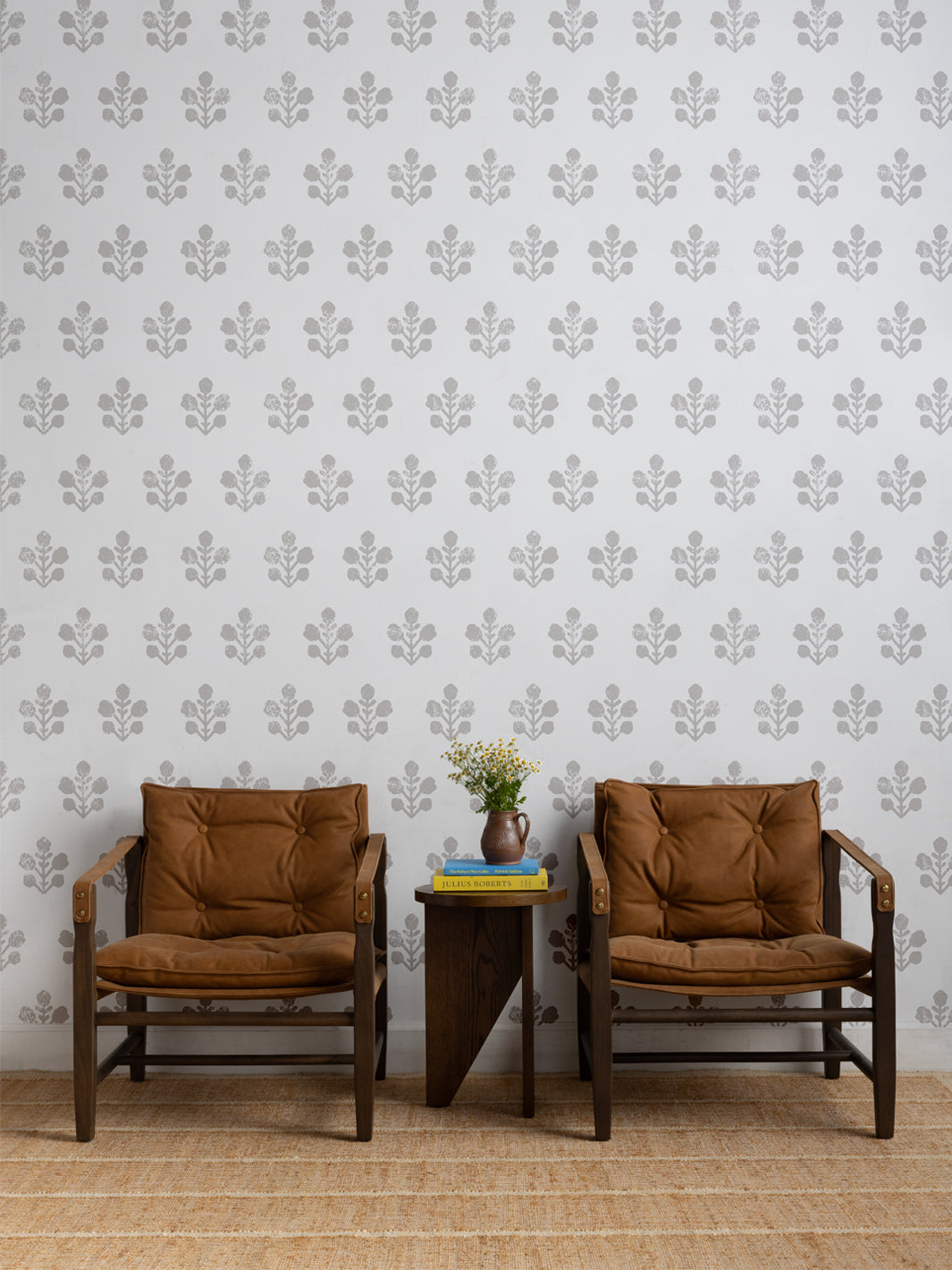 'Ensley Large (White Ground)' Wallpaper by Sugar Paper - Stone