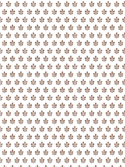 'Ensley Petite (White Ground)' Wallpaper by Sugar Paper - Chocolate