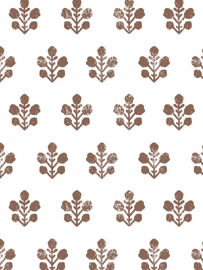 'Ensley Petite (White Ground)' Wallpaper by Sugar Paper - Chocolate