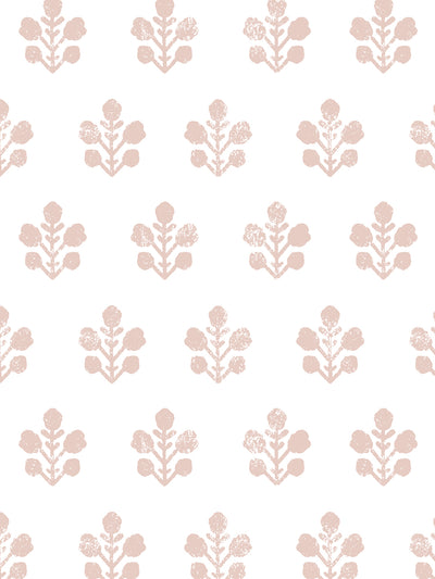 'Ensley Petite (White Ground)' Wallpaper by Sugar Paper - Rose