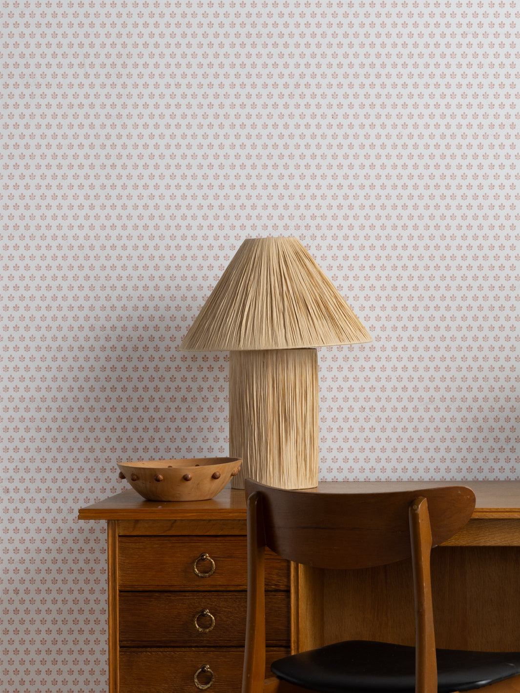 'Ensley Petite (White Ground)' Wallpaper by Sugar Paper - Rose