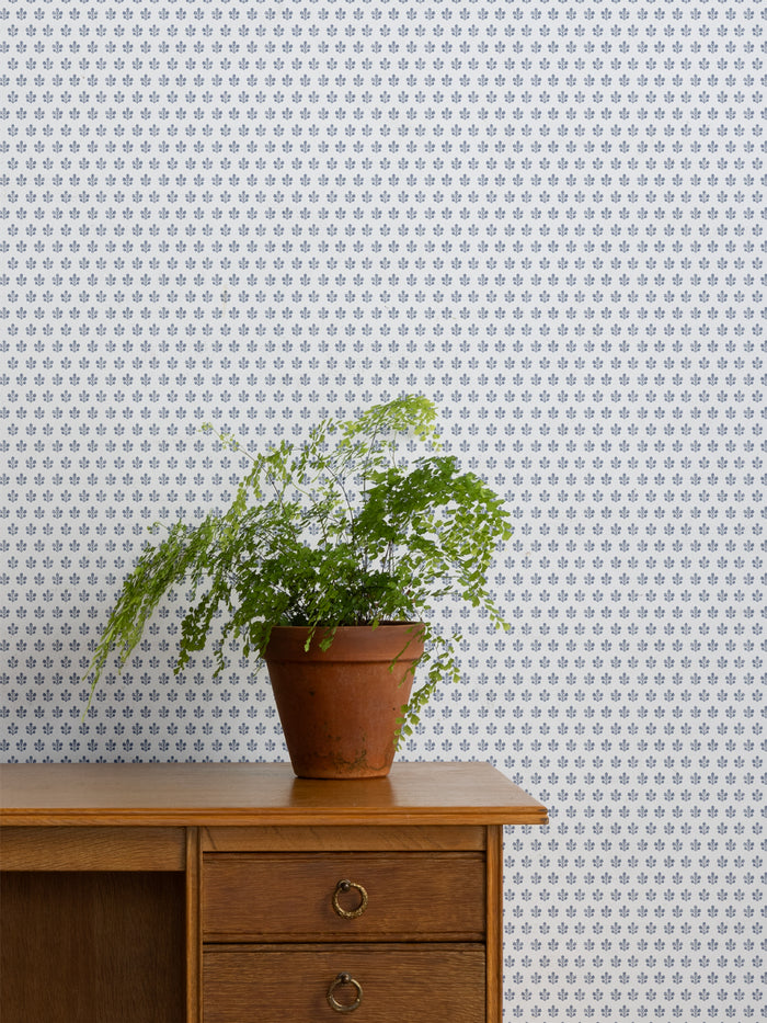 'Ensley Petite (White Ground)' Wallpaper by Sugar Paper - Slate
