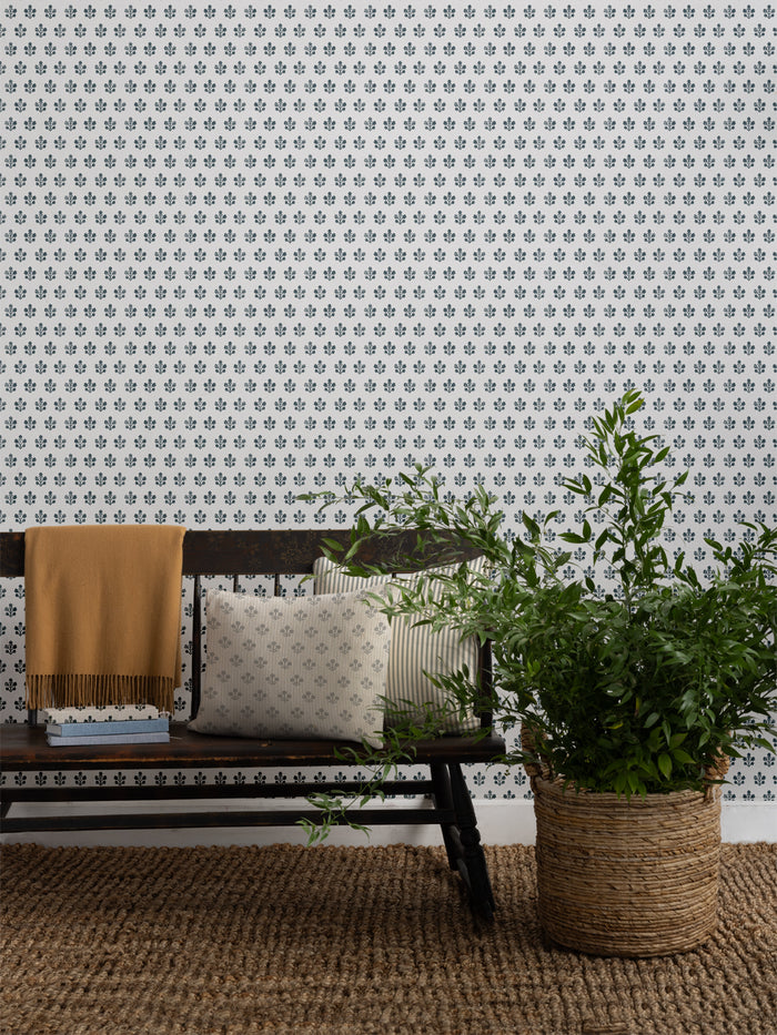 'Ensley (White Ground)' Wallpaper by Sugar Paper - Ocean