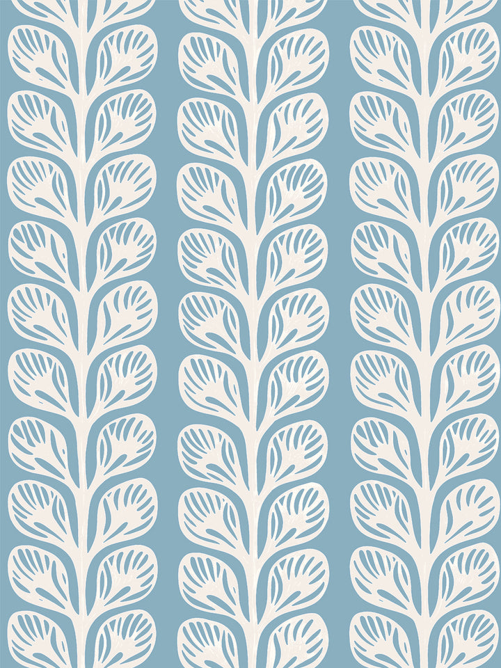 'Evergreen Stripe' Grasscloth Wallpaper by Wallshoppe - Azure Cream - Design