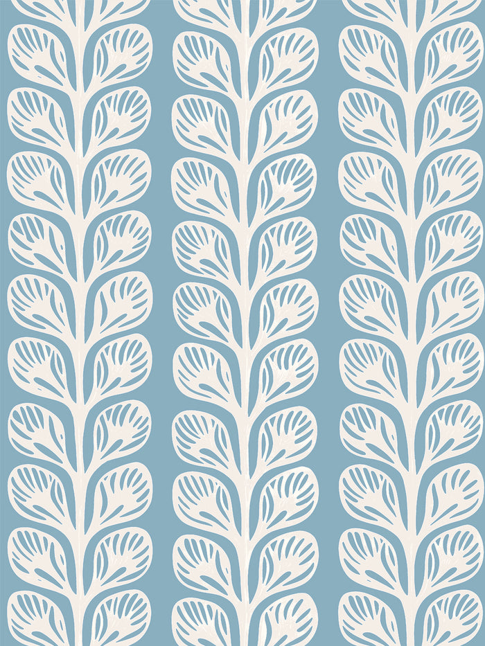 'Evergreen Stripe' Wallpaper by Wallshoppe - Azure Cream