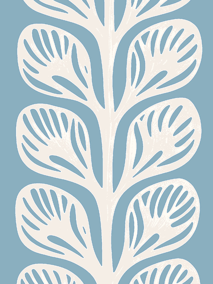 'Evergreen Stripe' Grasscloth Wallpaper by Wallshoppe - Azure Cream - Detail