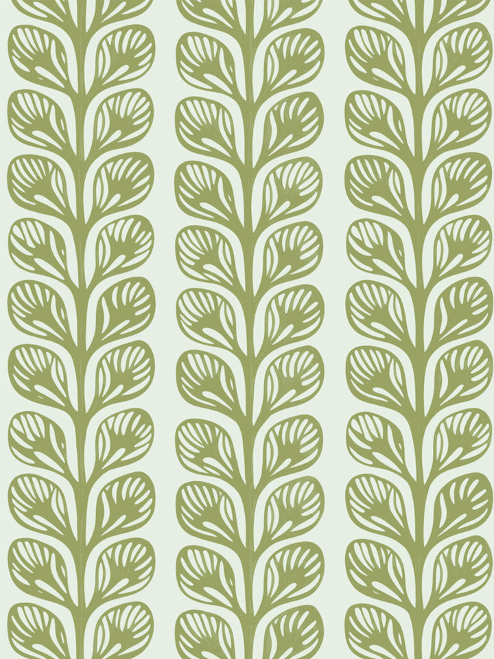 'Evergreen Stripe' Grasscloth Wallpaper by Wallshoppe - Olive - Design