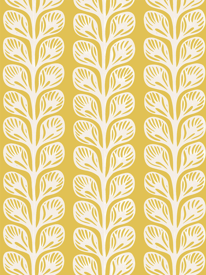 'Evergreen Stripe' Grasscloth Wallpaper by Wallshoppe - Saffron Cream - Design