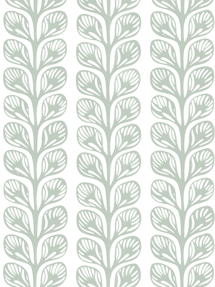 'Evergreen Stripe' Grasscloth Wallpaper by Wallshoppe - Sage - Design