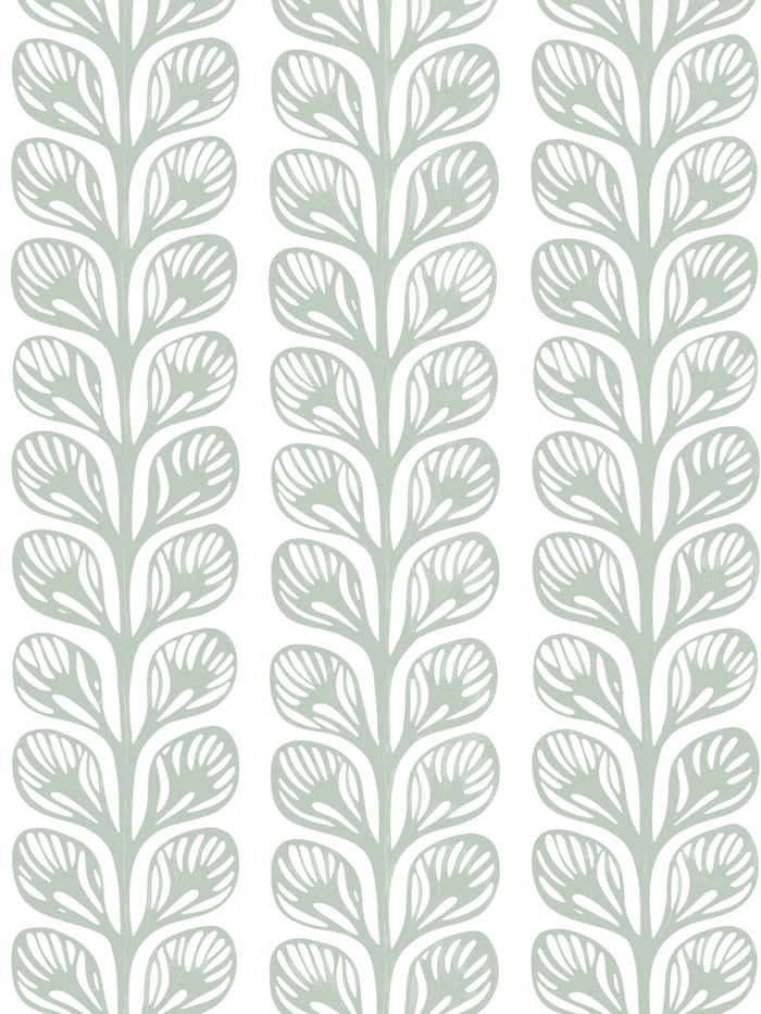 'Evergreen Stripe' Wallpaper by Wallshoppe - Sage