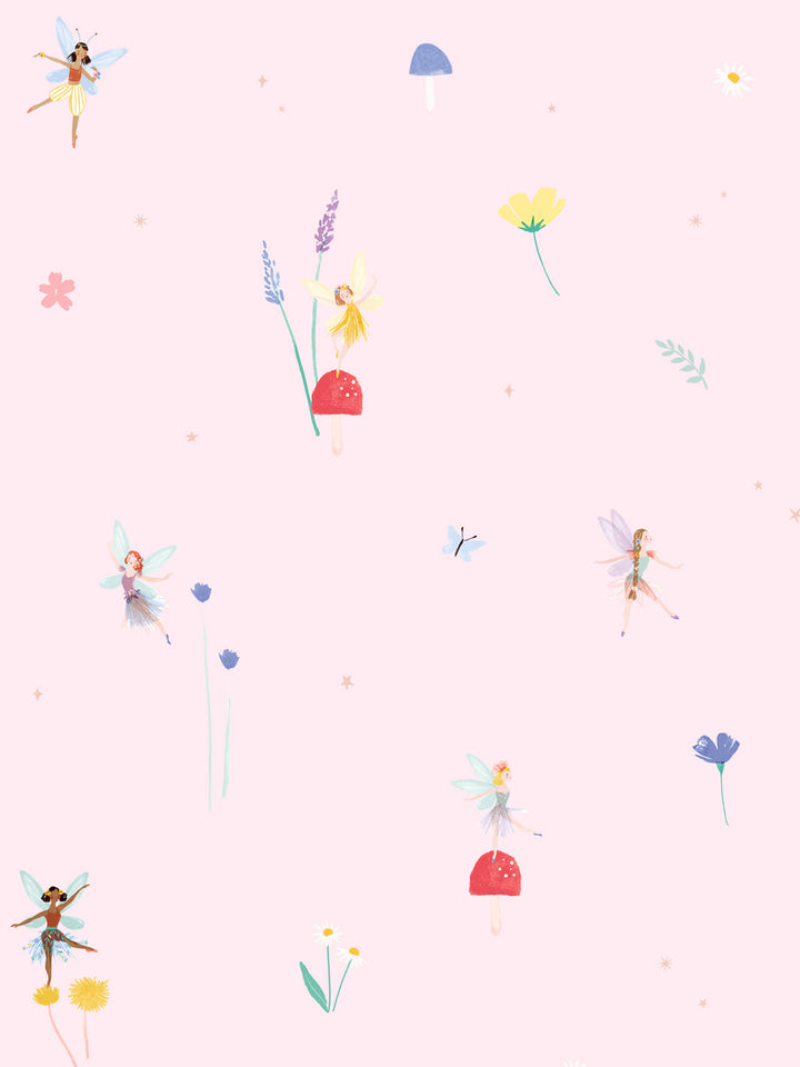'Fairy Garden' Wallpaper by Meri Meri - Pink
