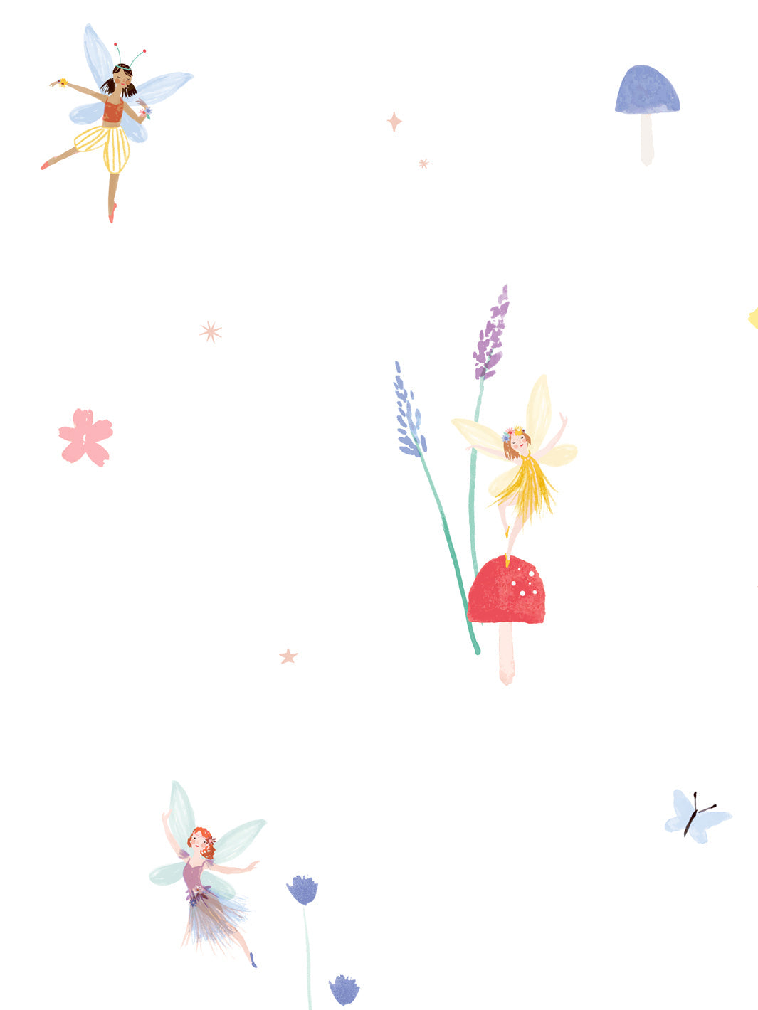 'Fairy Garden' Wallpaper by Meri Meri - White