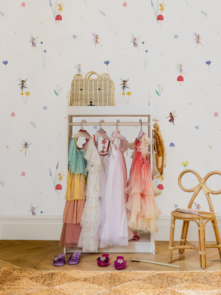 'Fairy Garden' Wallpaper by Meri Meri - White